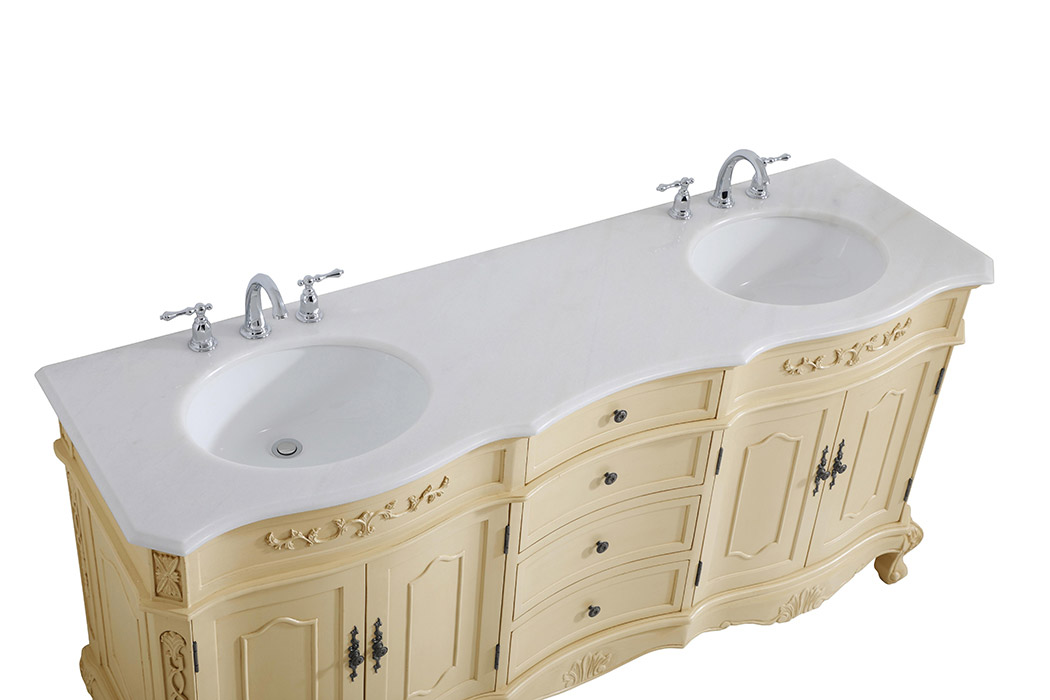 Elegant Danville Double Vanity Sink Set - Light Antique Beige (VF10172DLT)