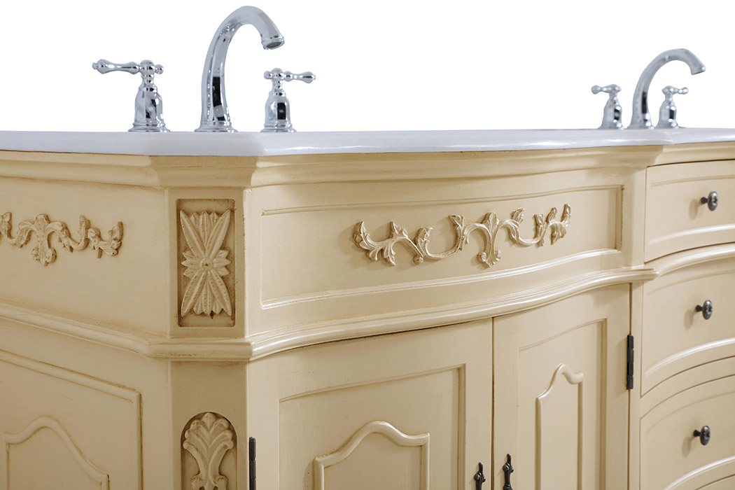 Elegant Danville Double Vanity Sink Set - Light Antique Beige (VF10172DLT)