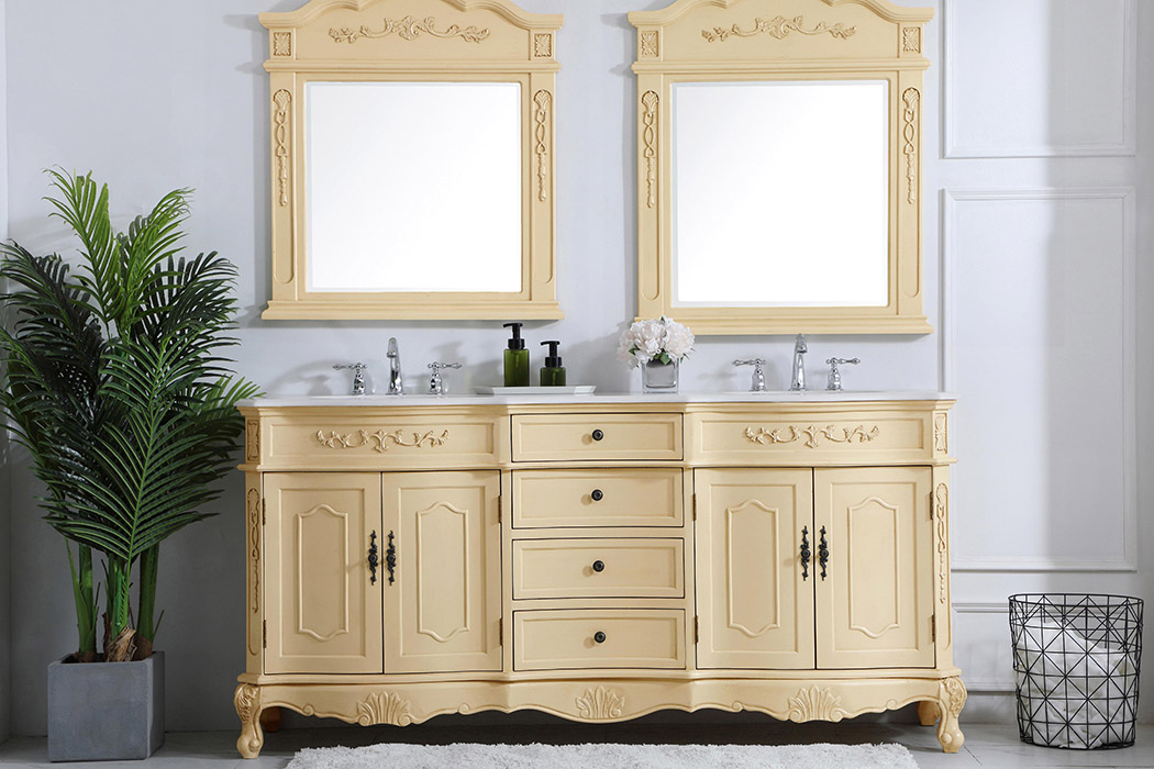 Elegant Danville Double Vanity Sink Set - Light Antique Beige (VF10172DLT)