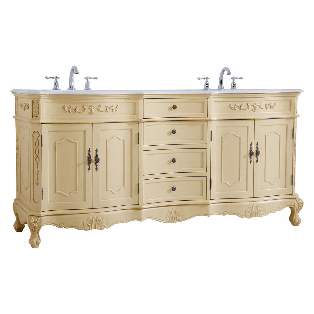 Elegant Danville Double Vanity Sink Set - Light Antique Beige (VF10172DLT)