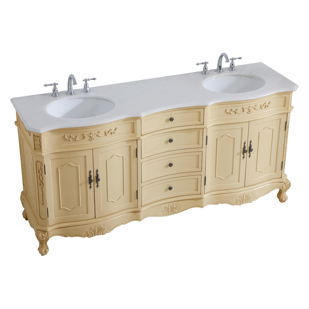 Elegant Danville Double Vanity Sink Set - Light Antique Beige (VF10172DLT)