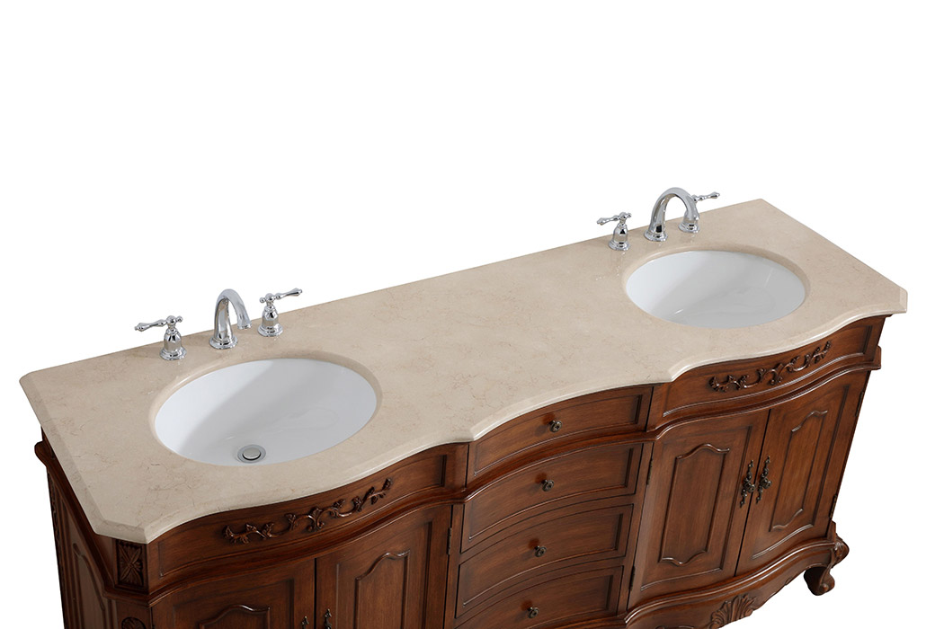 Elegant Danville Double Vanity Sink Set - Teak (VF10172DTK)