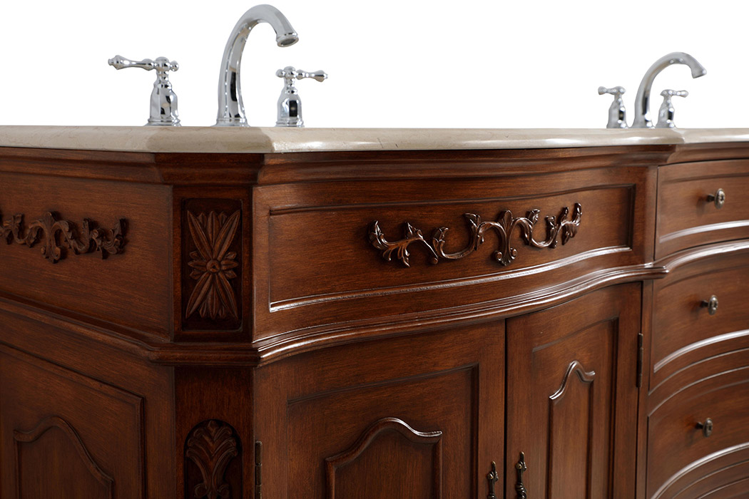 Elegant Danville Double Vanity Sink Set - Teak (VF10172DTK)