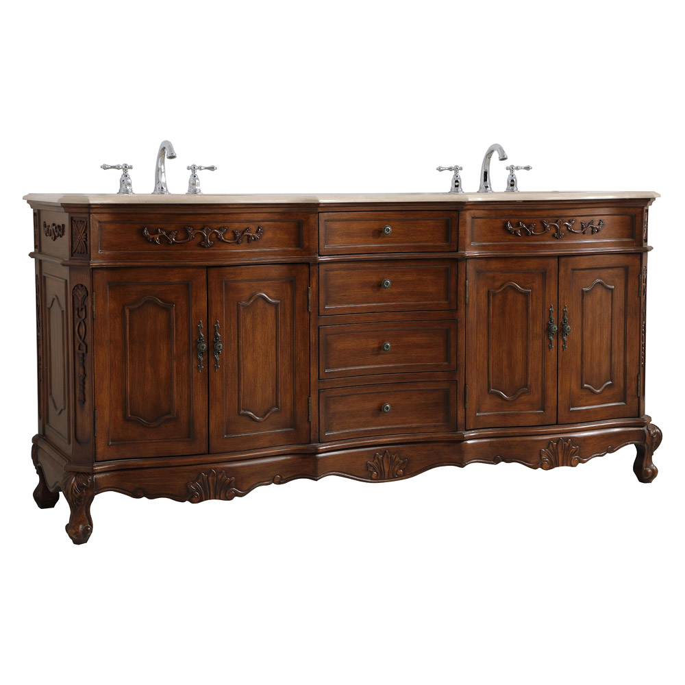 Elegant Danville Double Vanity Sink Set - Teak (VF10172DTK)