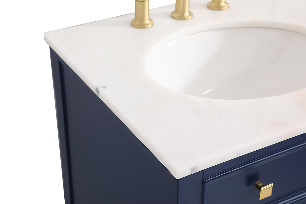 Elegant Cape Cod Free Standing Single Bathroom Vanity Set - Blue, L 24" (VF10424BL)