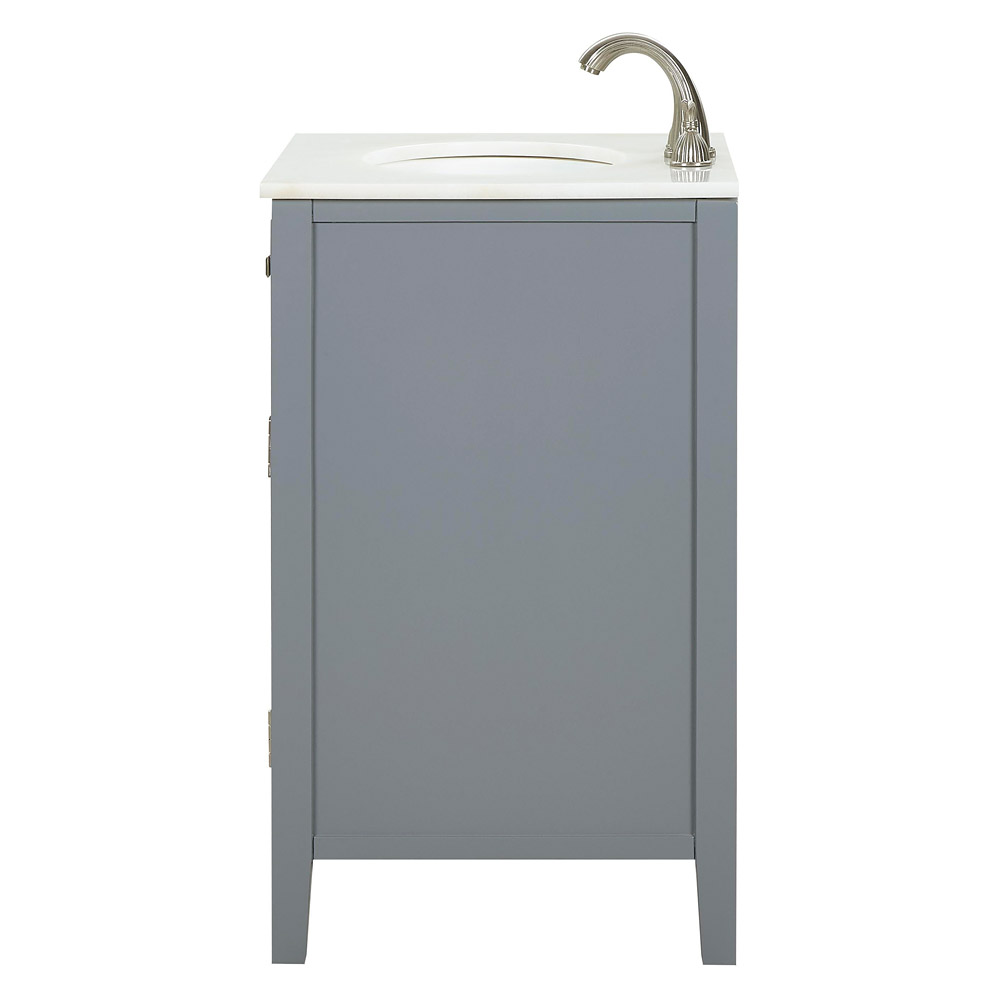 Elegant Cape Cod Free Standing Single Bathroom Vanity Set - Gray, L 24" (VF10424GR)