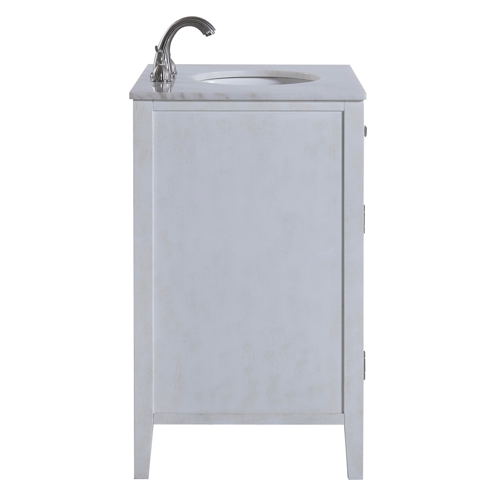 Elegant Cape Cod Free Standing Single Bathroom Vanity Set - Antique White, L 30" (VF10430AW)