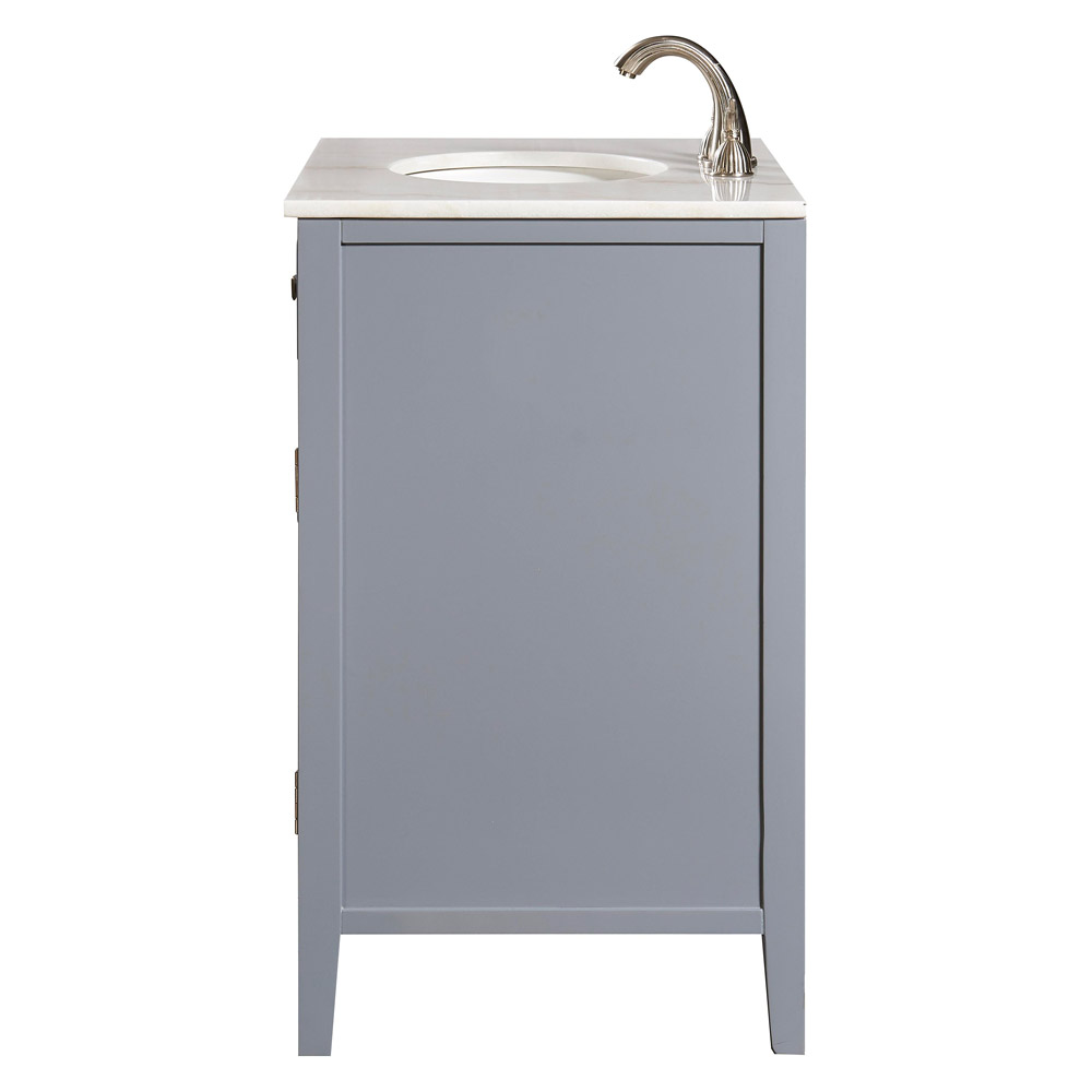 Elegant Cape Cod Free Standing Single Bathroom Vanity Set - Gray, L 30" (VF10430GR)