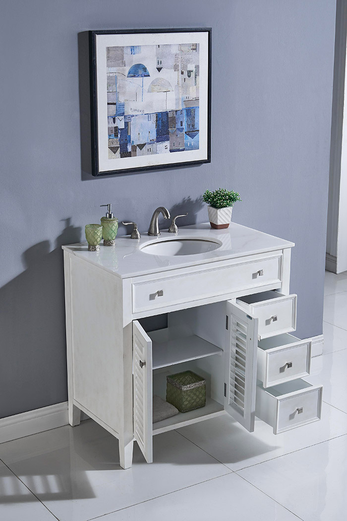 Elegant - Cape Cod Free Standing Single Bathroom Vanity Set (PNT-VF10436)