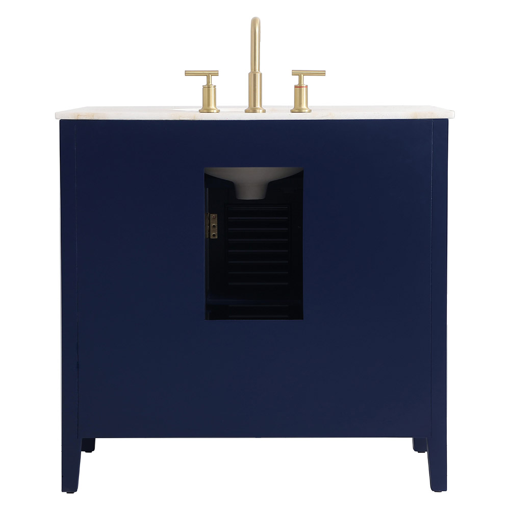 Elegant Cape Cod 36" Free Standing Single Bathroom Vanity Set - Blue (VF10436BL)