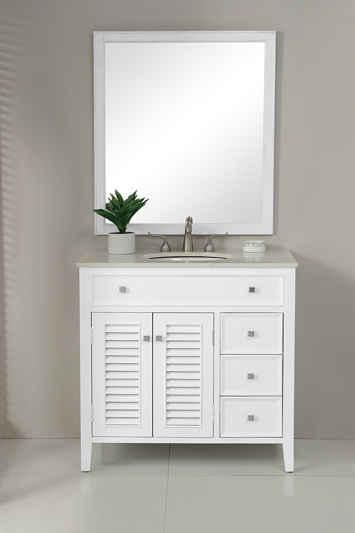 Elegant Cape Cod 36" Free Standing Single Bathroom Vanity Set - White (VF10436WH)