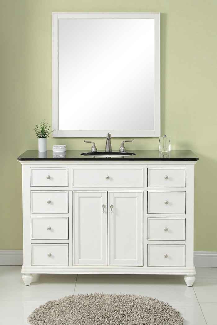 Elegant - Otto 8 Drawer Rectangle Single Bathroom Vanity Sink Set