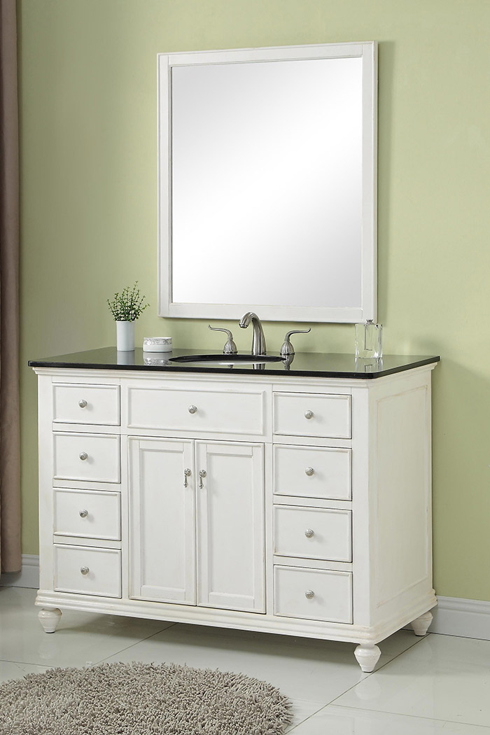 Elegant - Otto 8 Drawer Rectangle Single Bathroom Vanity Sink Set