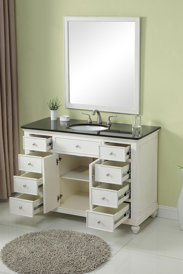 Elegant - Otto 8 Drawer Rectangle Single Bathroom Vanity Sink Set