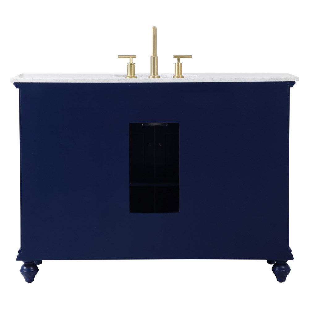 Elegant Otto 48" 8 Drawer Rectangle Single Bathroom Vanity Sink Set - Blue (VF12348BL)