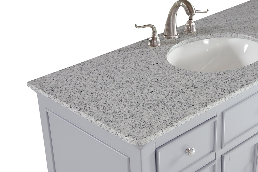 Elegant Otto 48" 8 Drawer Rectangle Single Bathroom Vanity Sink Set - Gray (VF12348GR)