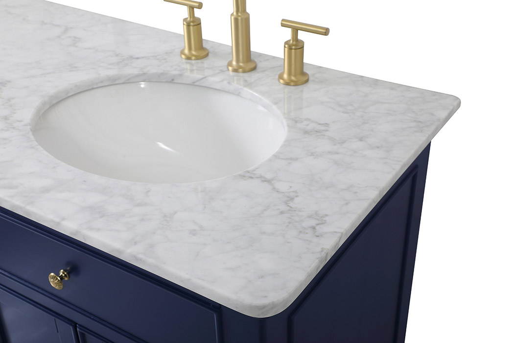 Elegant Otto 60" 4 Drawer Double Rectangle Bathroom Vanity Sink Set - Blue (VF12360DBL)