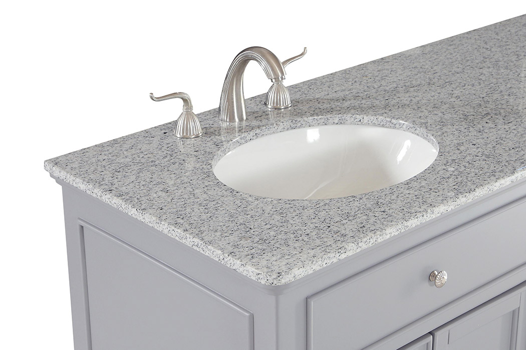 Elegant Otto 60" 4 Drawer Double Rectangle Bathroom Vanity Sink Set - Gray (VF12360DGR)