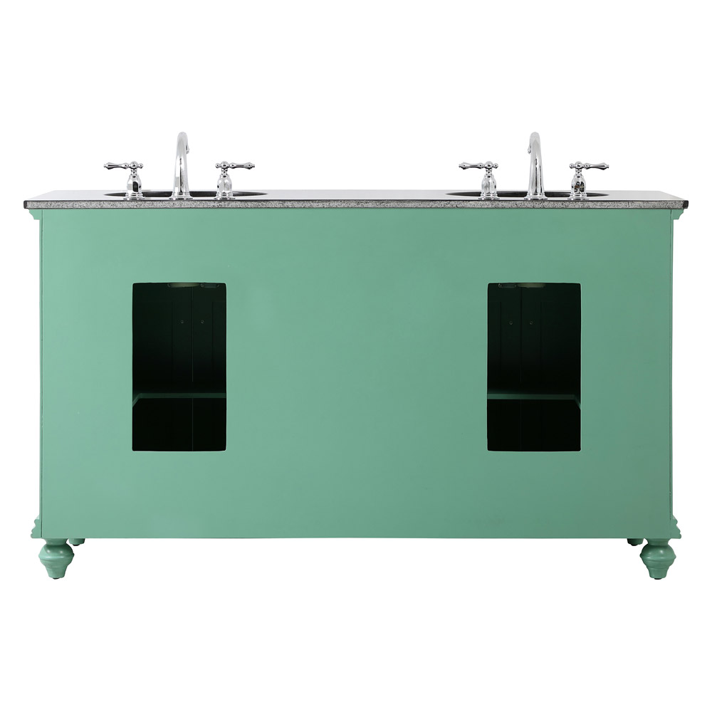 Elegant Otto 4 Drawer Double Rectangle Bathroom Vanity Sink Set - Vintage Mint, 60" (VF12360DVM)