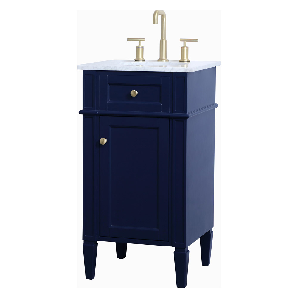 Elegant Single Bathroom Vanity Set - Blue, L 18" (VF12518BL)