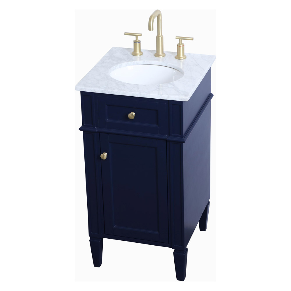 Elegant Single Bathroom Vanity Set - Blue, L 18" (VF12518BL)