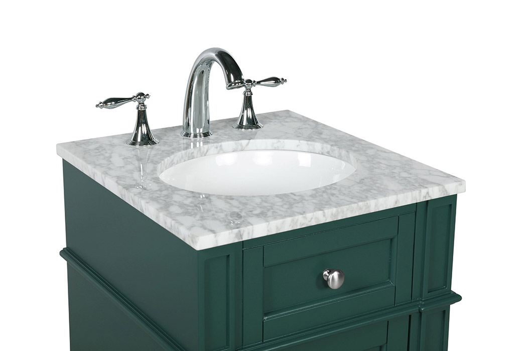 Elegant Single Bathroom Vanity Set - Green, L 18" (VF12518GN)