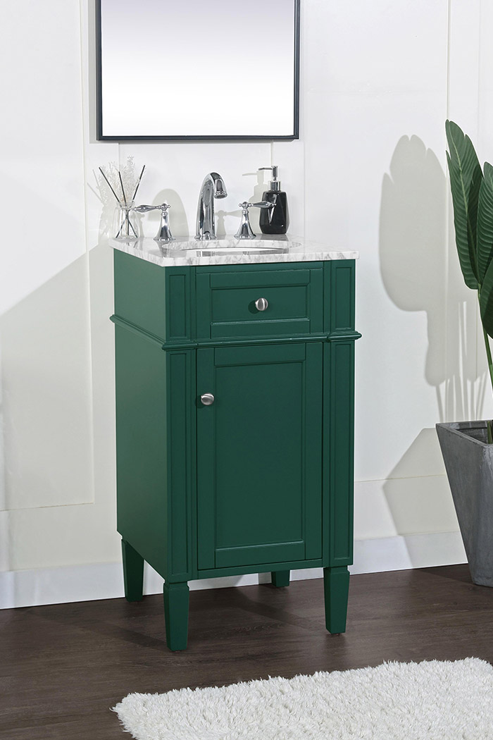 Elegant Single Bathroom Vanity Set - Green, L 18" (VF12518GN)