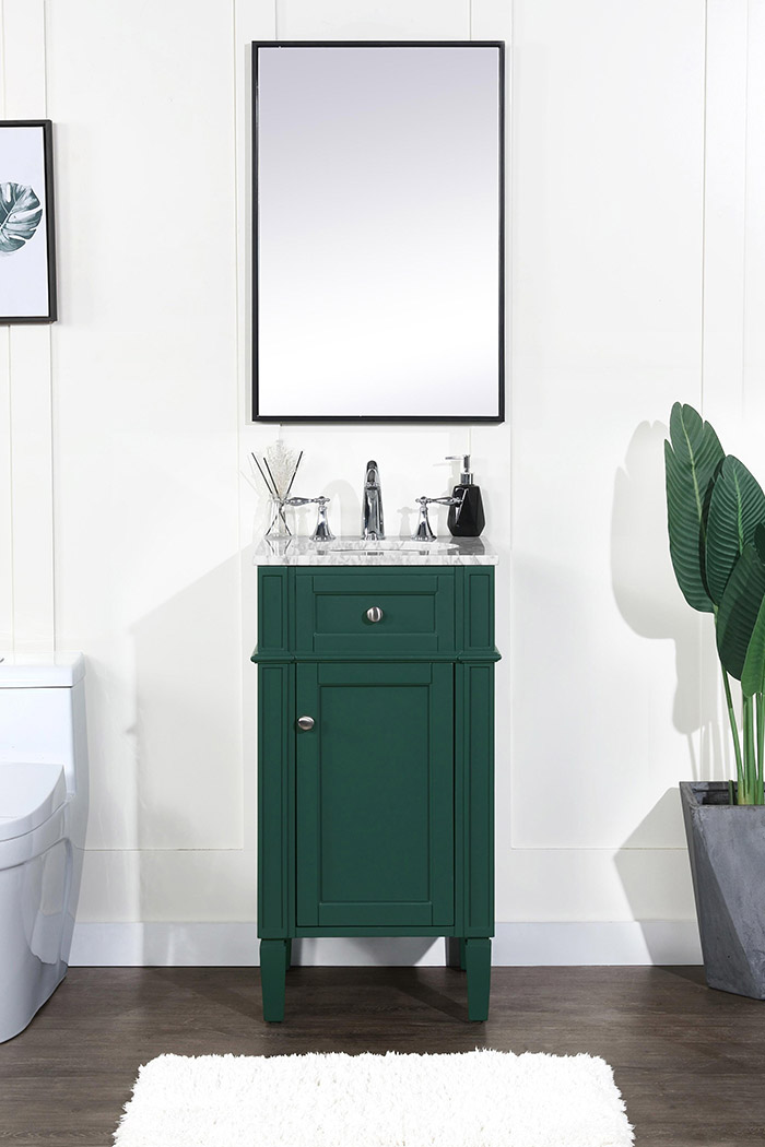 Elegant Single Bathroom Vanity Set - Green, L 18" (VF12518GN)