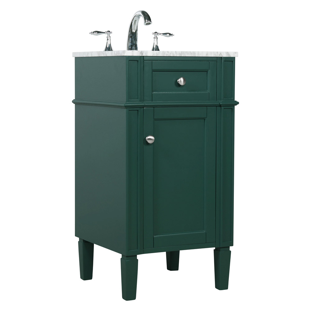 Elegant Single Bathroom Vanity Set - Green, L 18" (VF12518GN)