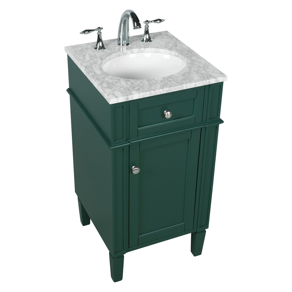 Elegant Single Bathroom Vanity Set - Green, L 18" (VF12518GN)