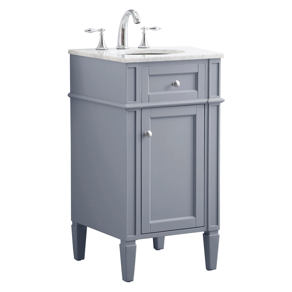 Elegant Single Bathroom Vanity Set - Gray, L 18" (VF12518GR)