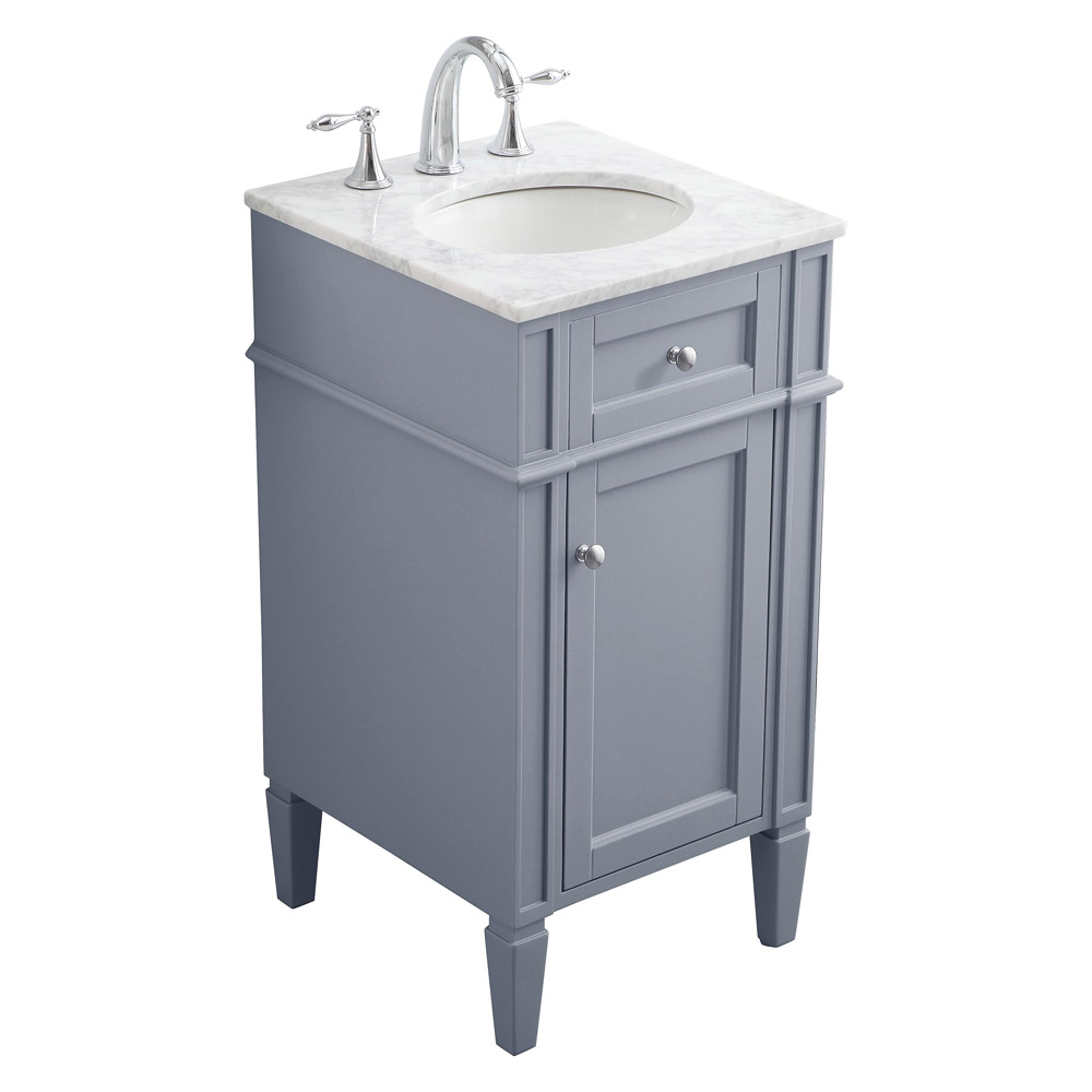 Elegant Single Bathroom Vanity Set - Gray, L 18" (VF12518GR)