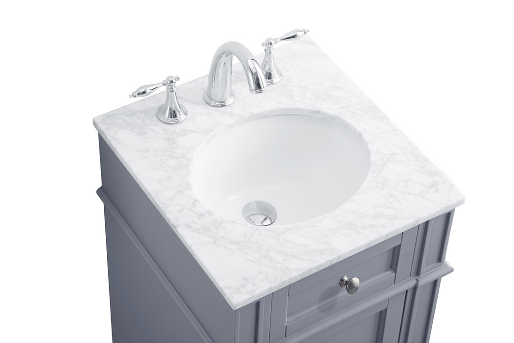 Elegant Single Bathroom Vanity Set - Gray, L 18" (VF12518GR)