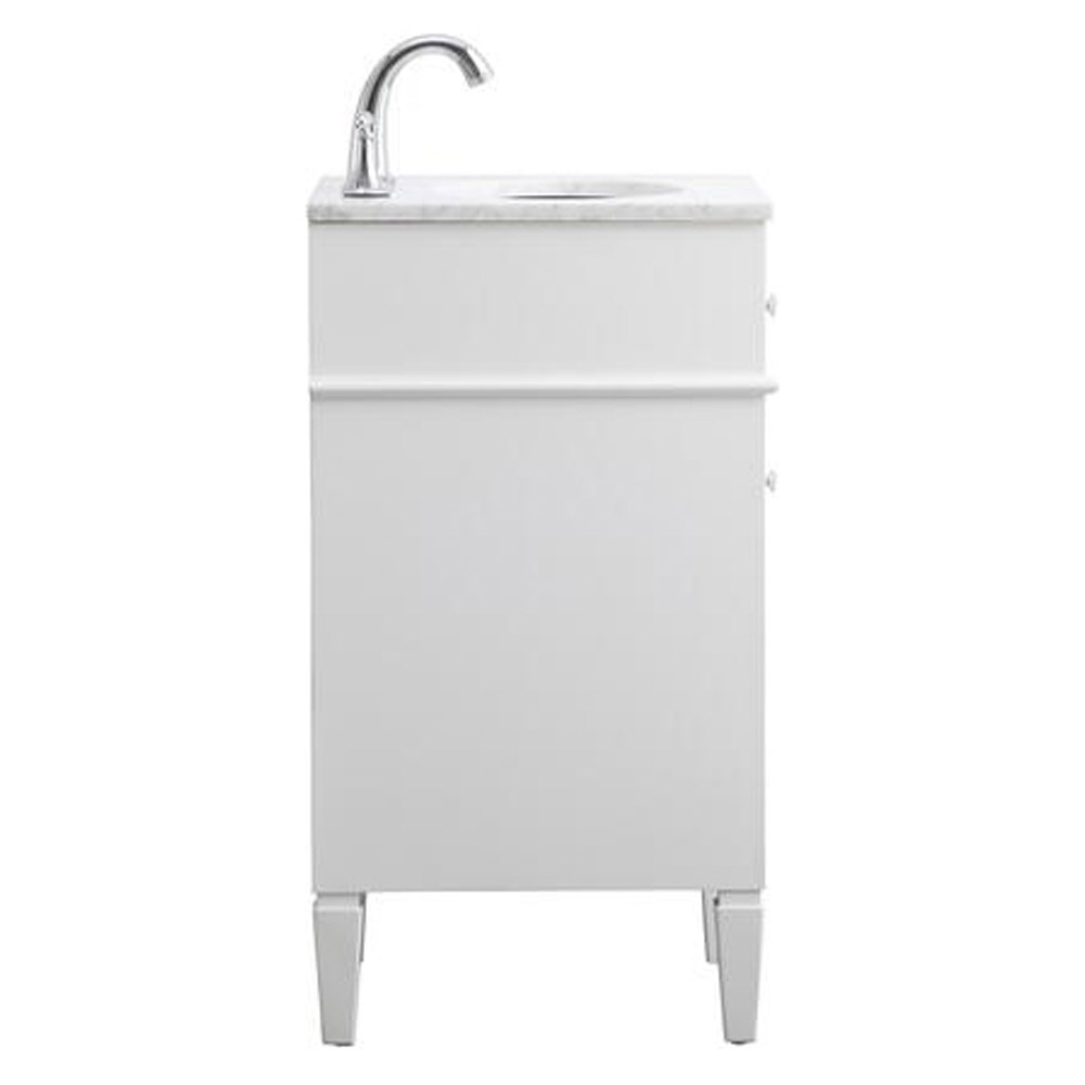 Elegant Single Bathroom Vanity Set - White, L 18" (VF12518WH)