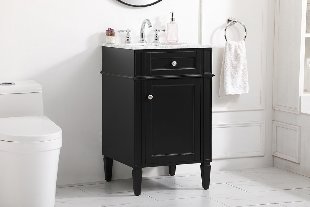 Elegant Single Bathroom Vanity Set - Black, L 21" (VF12521BK)