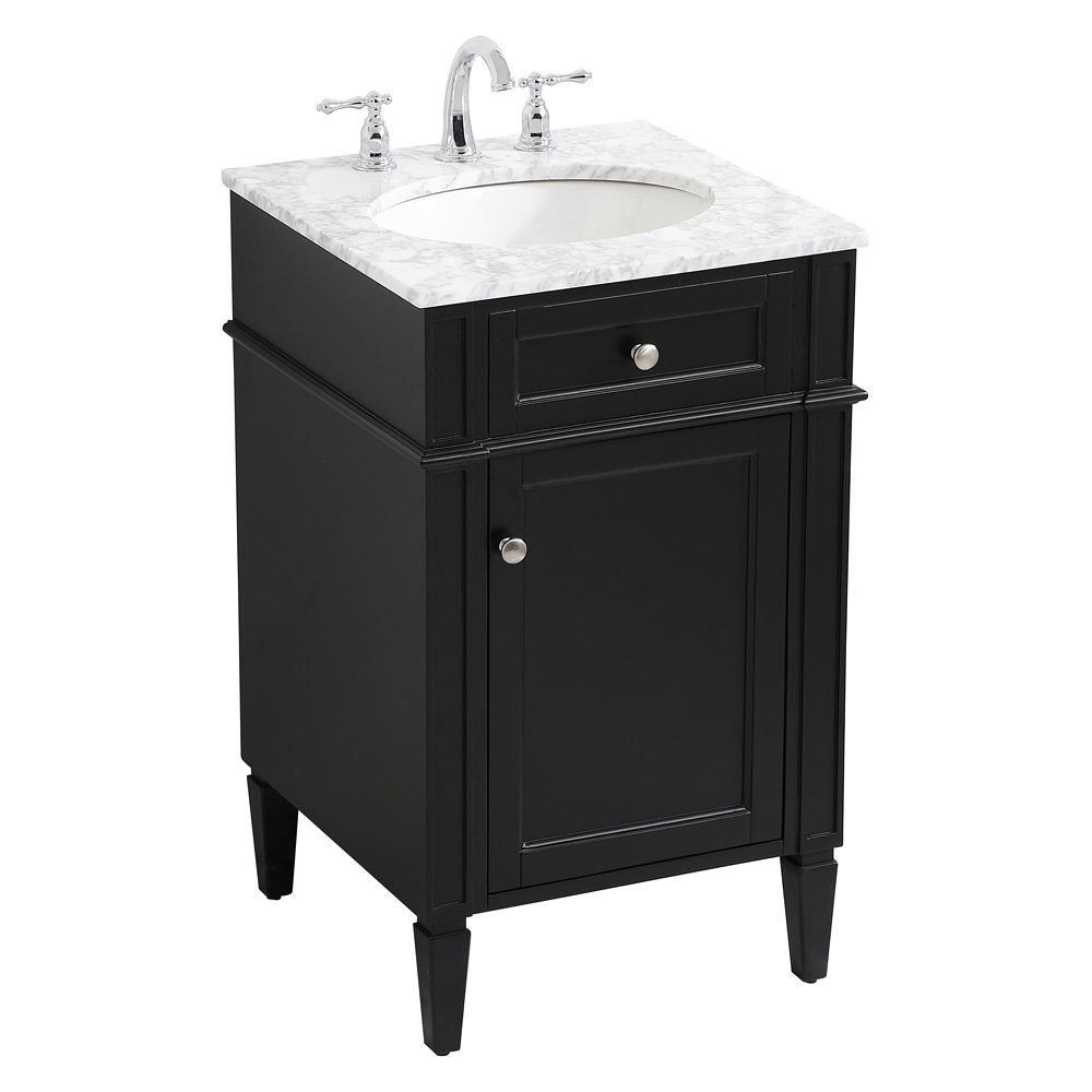 Elegant Single Bathroom Vanity Set - Black, L 21" (VF12521BK)