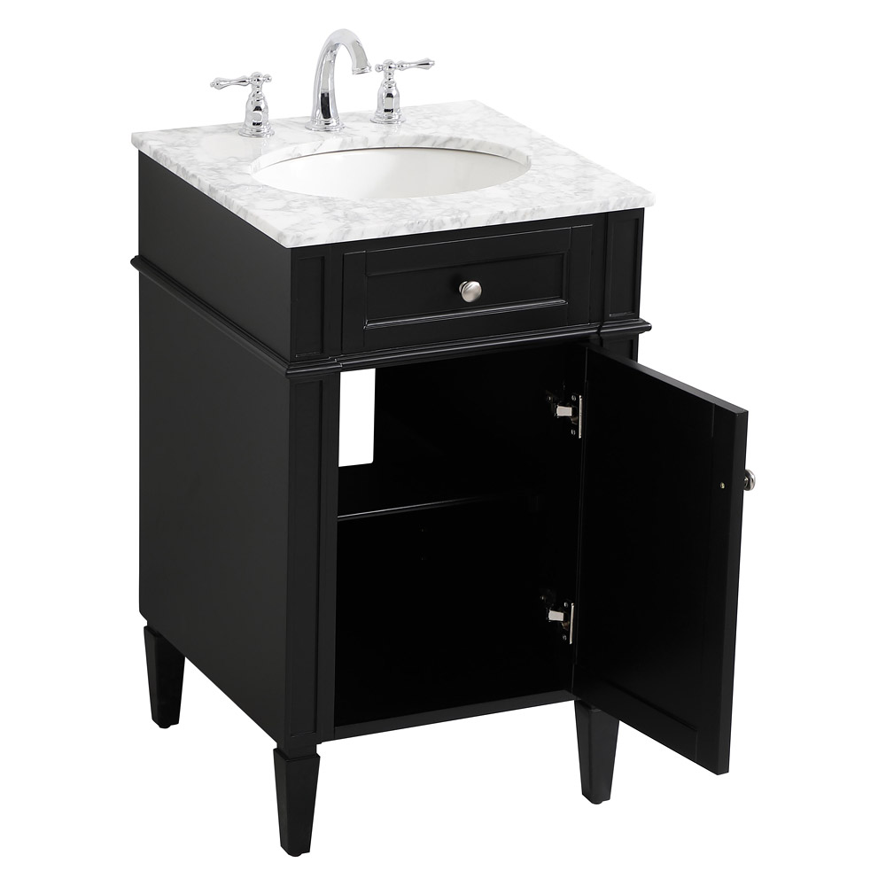 Elegant Single Bathroom Vanity Set - Black, L 21" (VF12521BK)