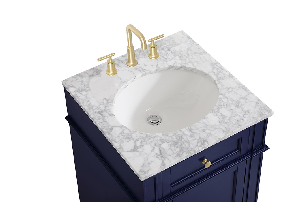 Elegant Single Bathroom Vanity Set - Blue, L 21" (VF12521BL)