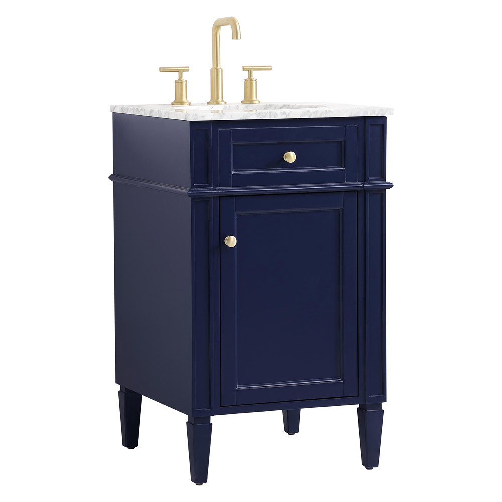 Elegant Single Bathroom Vanity Set - Blue, L 21" (VF12521BL)