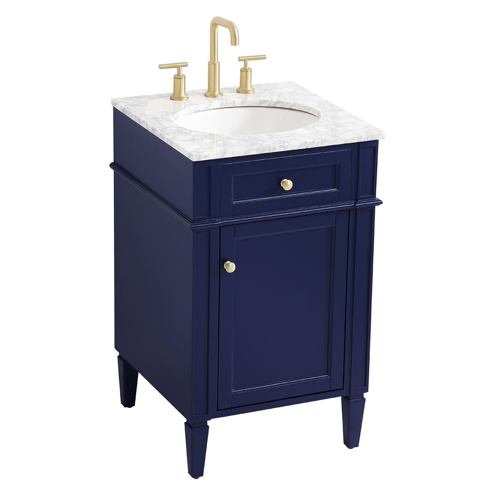 Elegant Single Bathroom Vanity Set - Blue, L 21" (VF12521BL)