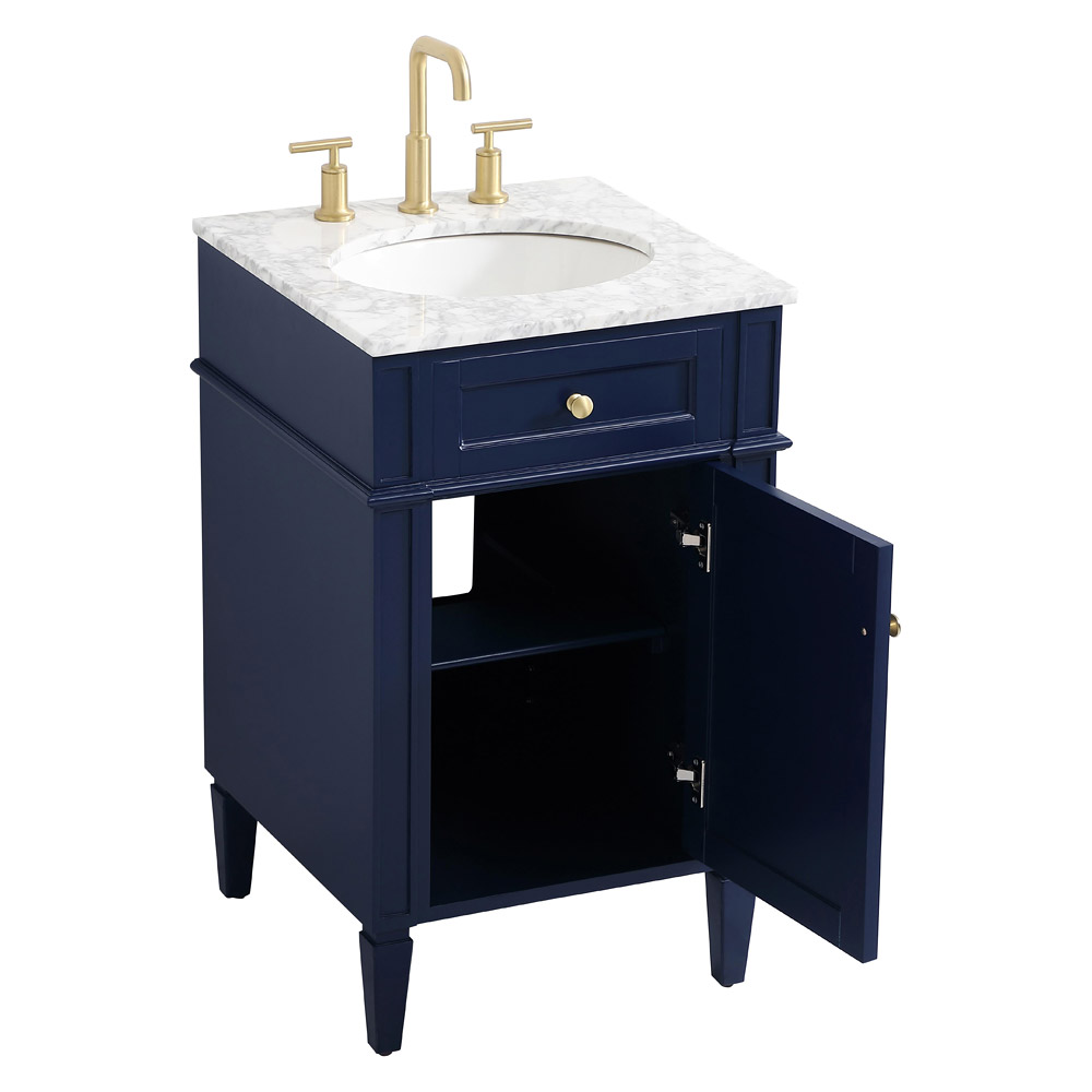 Elegant Single Bathroom Vanity Set - Blue, L 21" (VF12521BL)