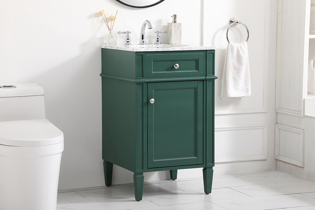 Elegant Single Bathroom Vanity Set - Green, L 21" (VF12521GN)