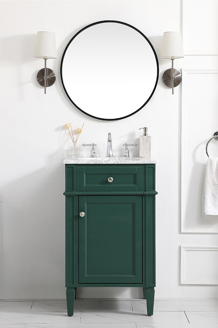 Elegant Single Bathroom Vanity Set - Green, L 21" (VF12521GN)