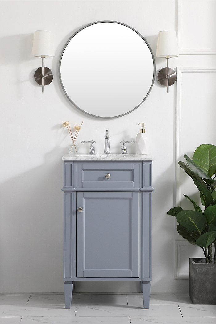 Elegant Single Bathroom Vanity Set - Gray, L 21" (VF12521GR)