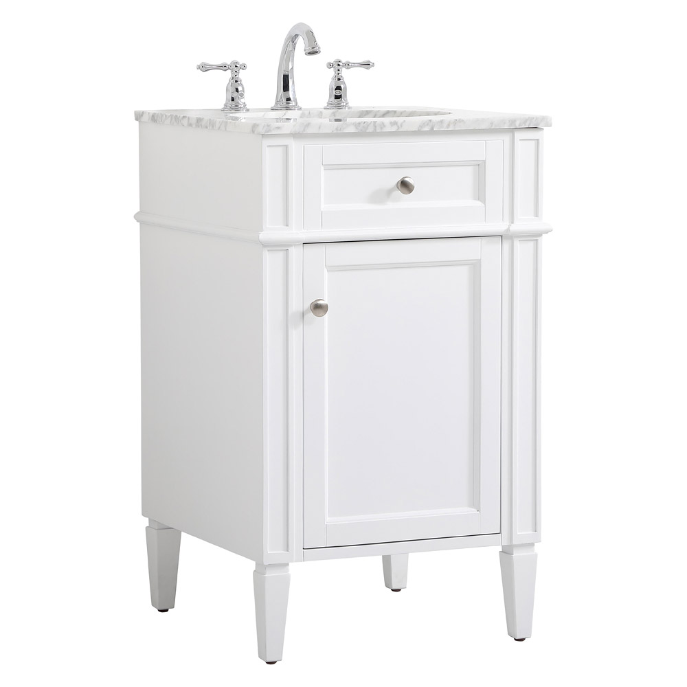 Elegant Single Bathroom Vanity Set - White, L 21" (VF12521WH)