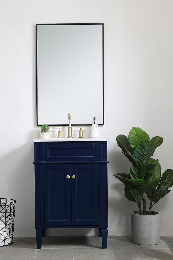 Elegant Single Bathroom Vanity Set - Blue, L 24" (VF12524BL)