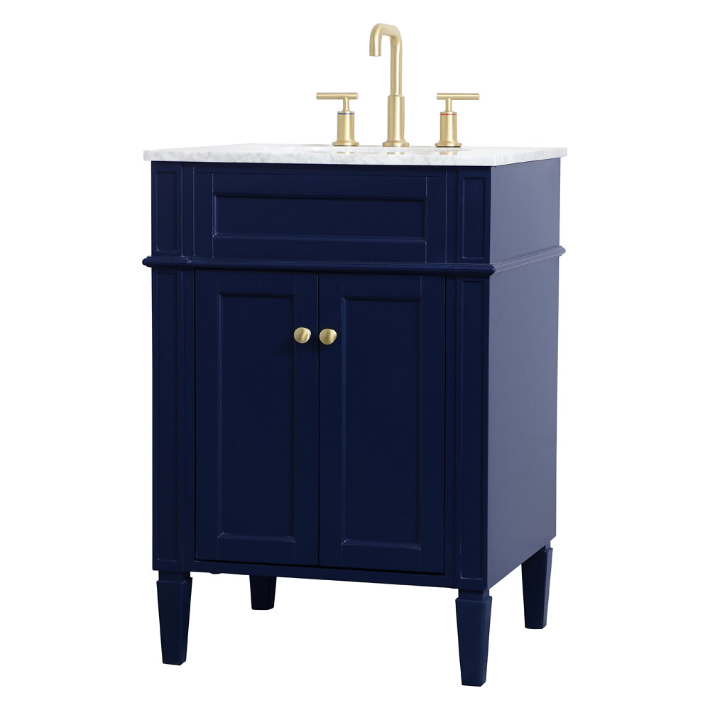 Elegant Single Bathroom Vanity Set - Blue, L 24" (VF12524BL)