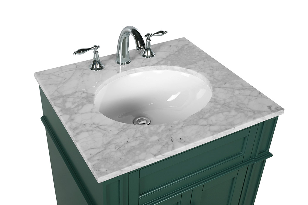 Elegant Single Bathroom Vanity Set - Green, L 24" (VF12524GN)