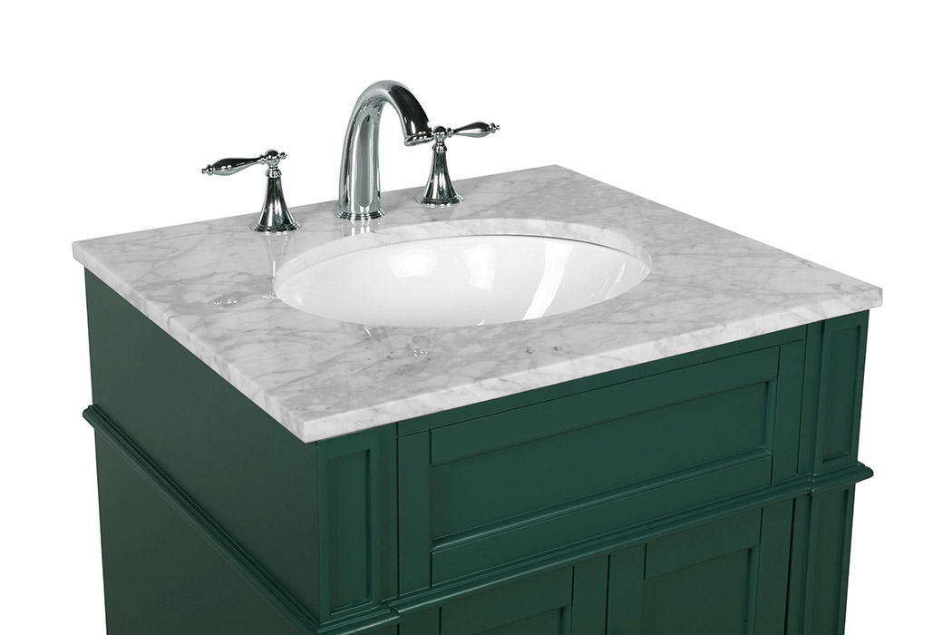 Elegant Single Bathroom Vanity Set - Green, L 24" (VF12524GN)