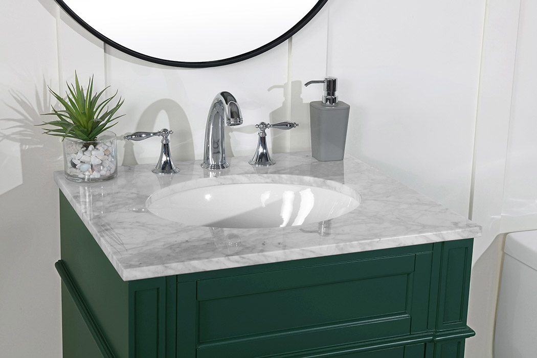 Elegant Single Bathroom Vanity Set - Green, L 24" (VF12524GN)